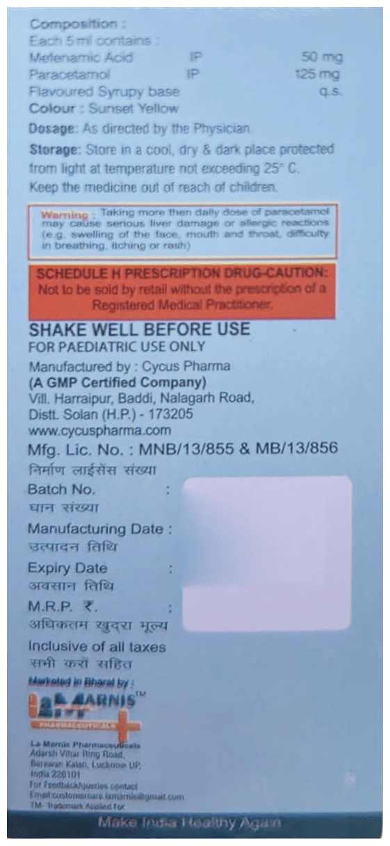 Mefety Forte 50/125mg Mango Oral Suspension 60ml