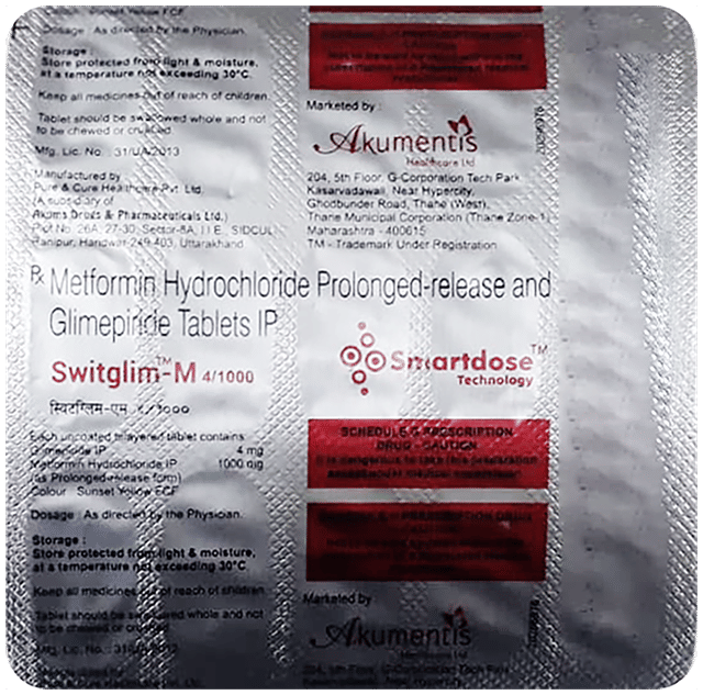 Switglim M 4/1000mg Tablet PR 15s