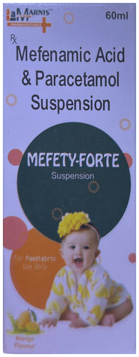 Mefety Forte 50/125mg Mango Oral Suspension 60ml