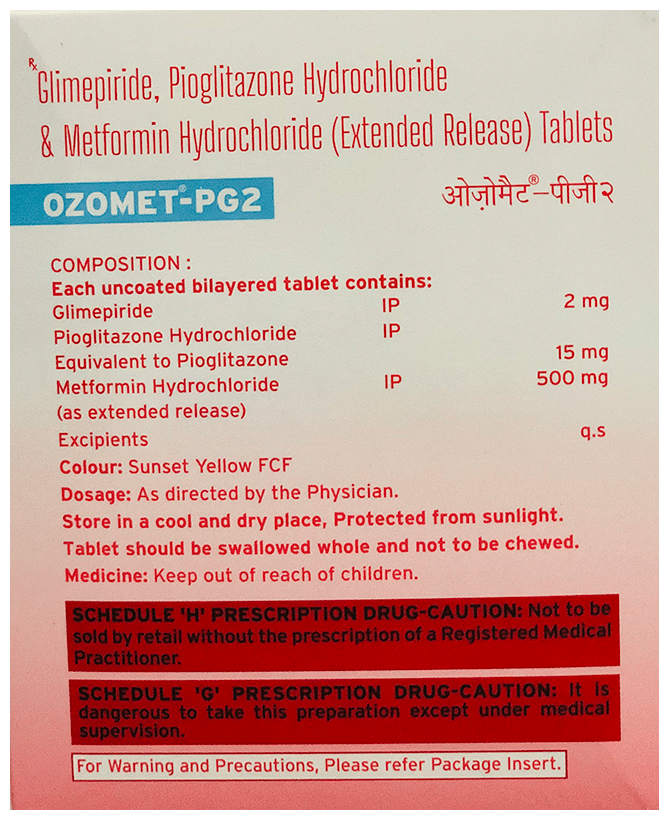 OZOMET PG2 TAB 30'S - Scraped Image