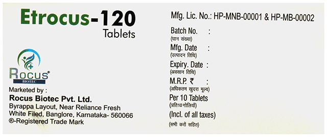 Etrocus 120mg Tablet 10s