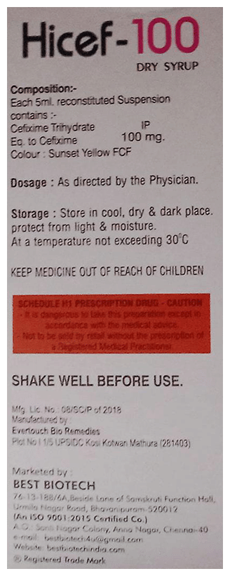 Hicef 100 Dry Syrup