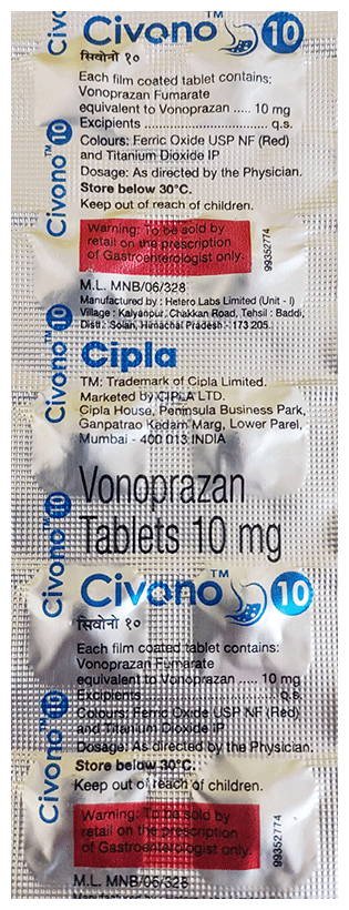 CIVONO 20MG TABLET 10'S - Scraped Image