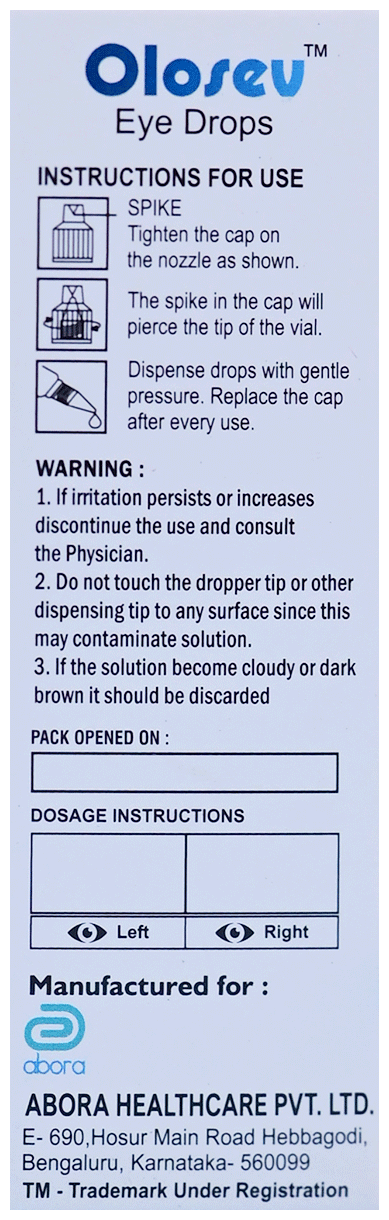 Olosev 0.7% Ophthalmic Solution BAK Free 5ml