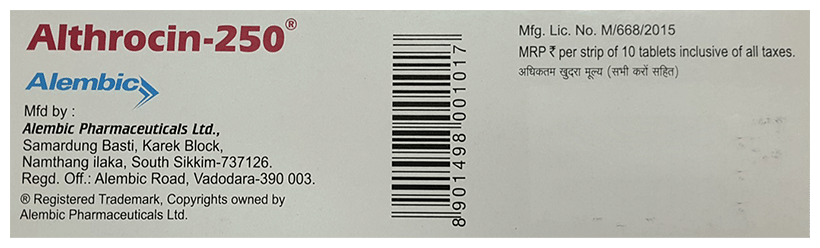 ALTHROCIN 250MG 10S - Scraped Image