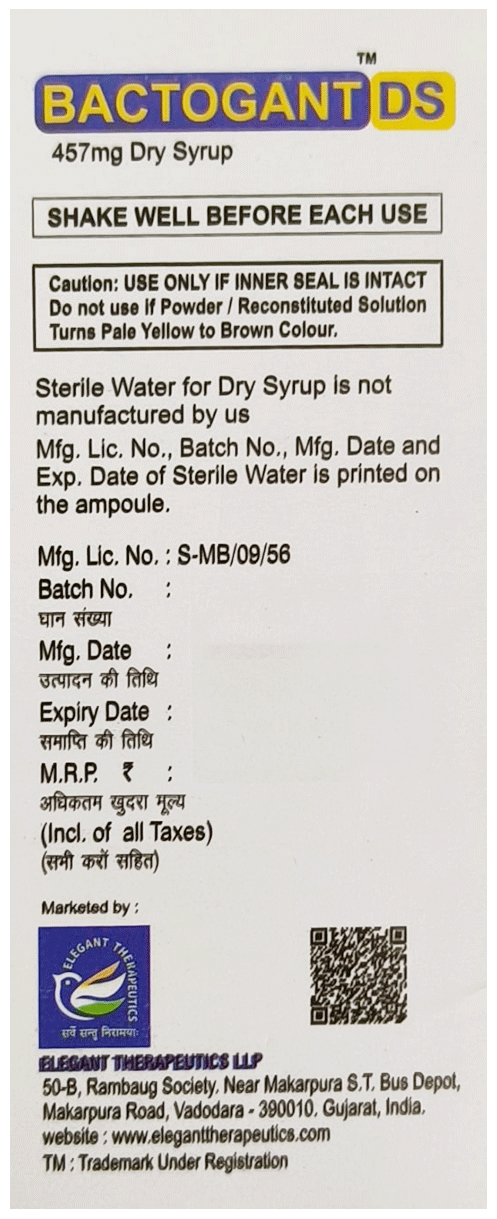 Bactogant DS 400/57mg Orange Oral Suspension 30ml