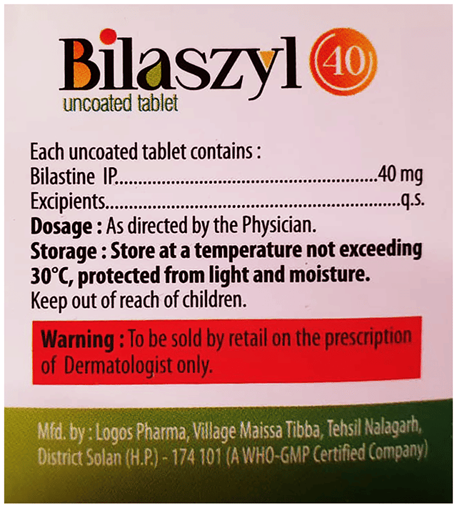 Bilaszyl 40mg Tablet 10s