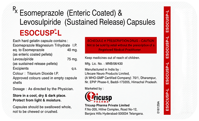 Esocusp L 40/75mg Capsule SR 10s