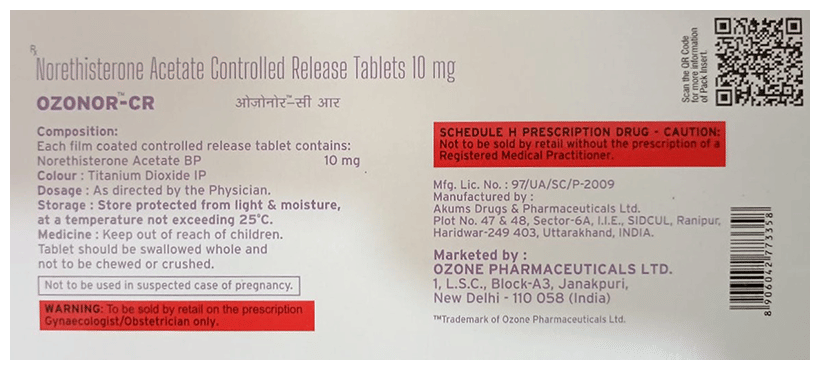 OZONOR CR TABLET - Scraped Image