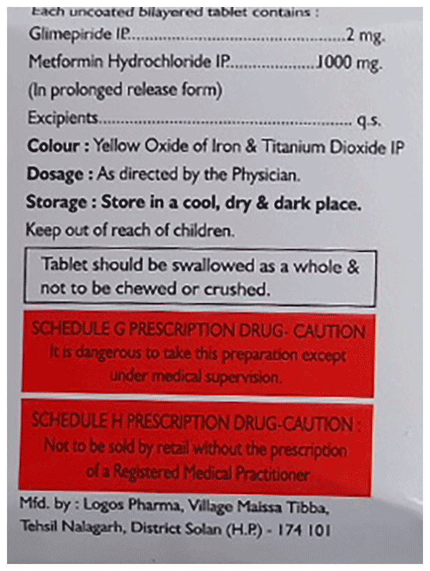 Zayoryl-M2 Forte 1000mg Tablet PR