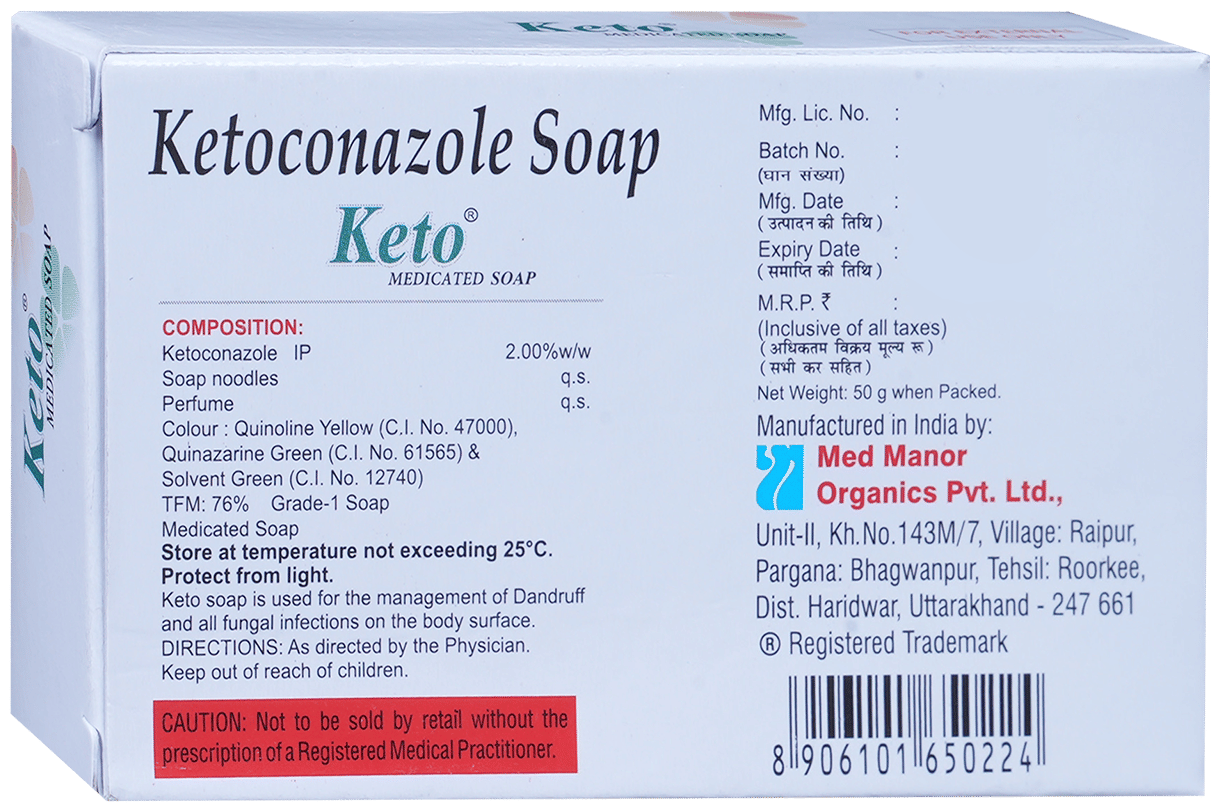 KETO MEDICATED SOAP 50GM - Scraped Image