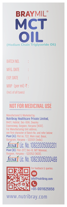 BRAYMIL MCT OIL 100ML 100ML - Scraped Image