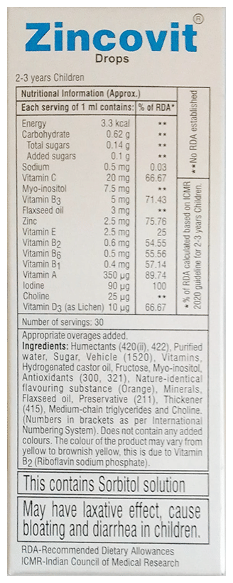 ZINCOVIT DROPS 30ML 30ML - Scraped Image