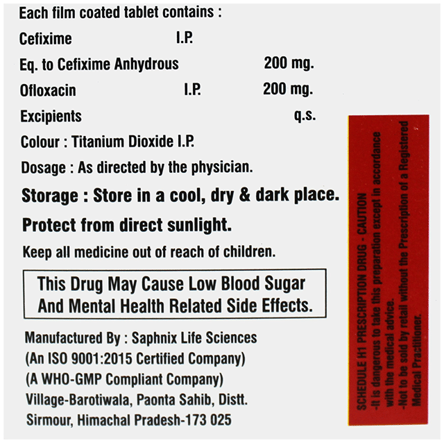 Rosef O 200/200mg Tablet 10s