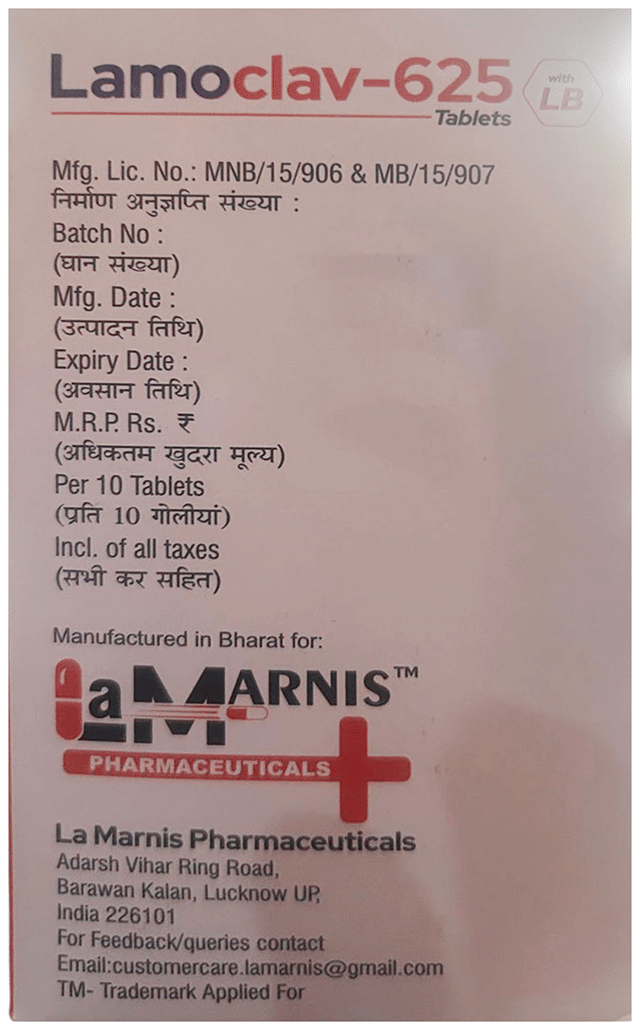 Lamoclav LB 500/125mg/60M Tablet 10s