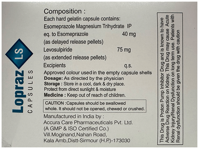 Lopraz LS 40/75mg Capsule ER 10s