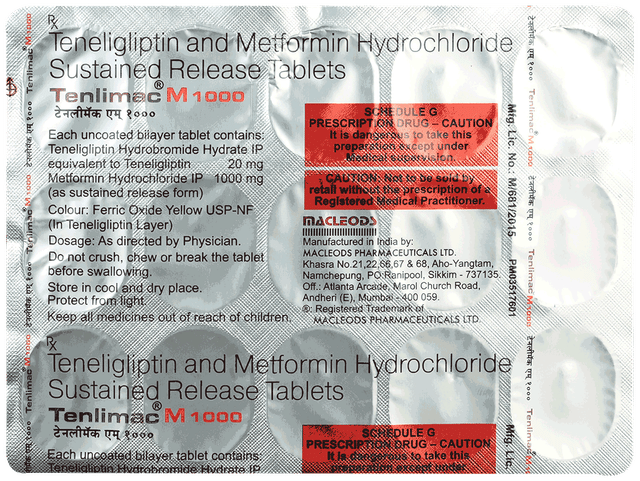 Tenlimac M 1000/20mg Tablet SR 15s