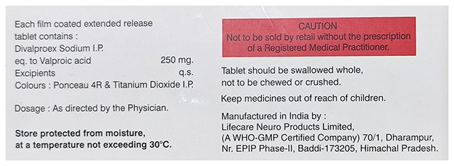 Brainzeal OD 250mg Tablet ER 10s