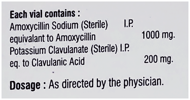 Apriclav 1000/200mg Injection 1s