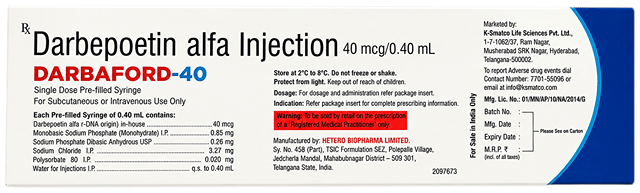 Darbaford 40mcg Injection 0.4ml