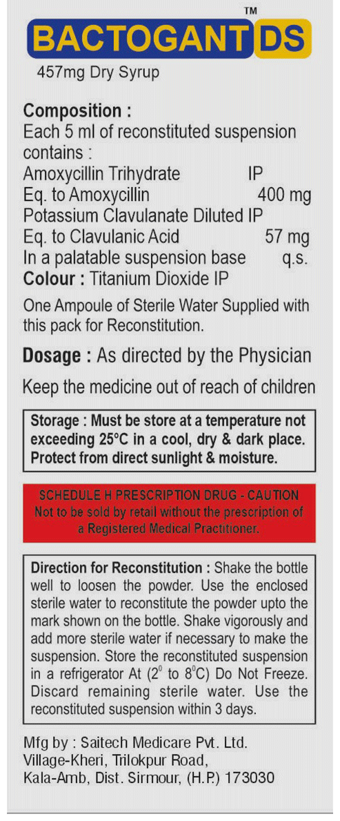 Bactogant DS 400/57mg Orange Oral Suspension 30ml