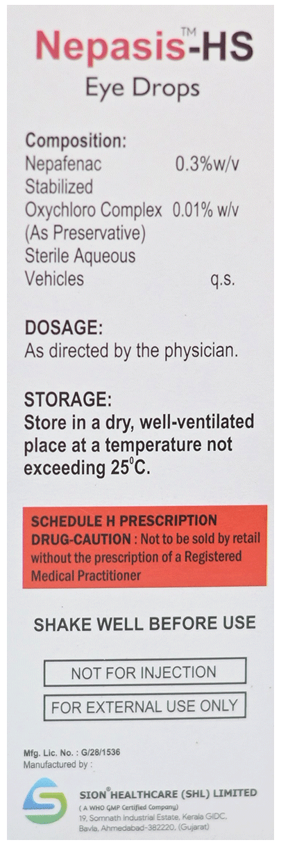Nepasis HS 0.3% Ophthalmic Suspension BAK Free 3ml