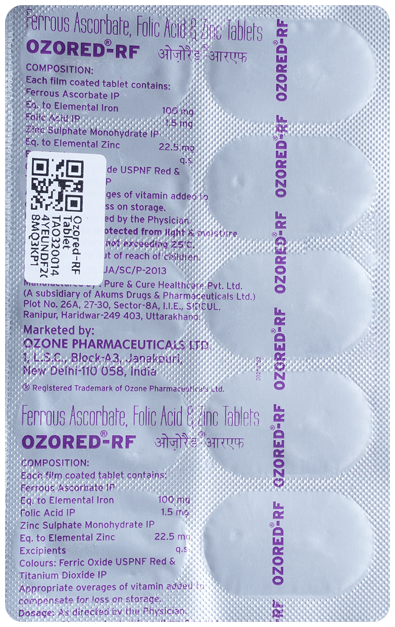 OZORED RF TABLET 10'S - Scraped Image