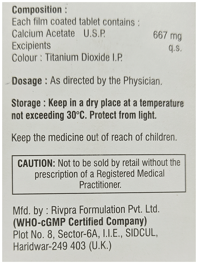 Ccetate 667mg Tablet 10s