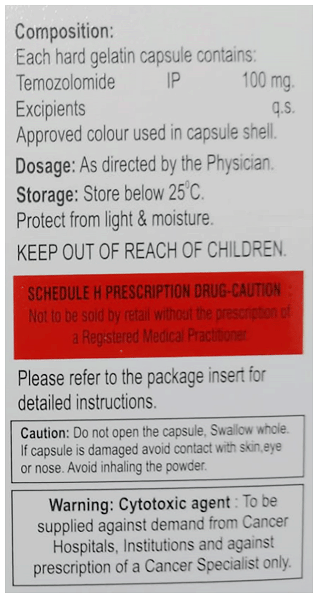 Oncotemo 100mg Capsule 5s