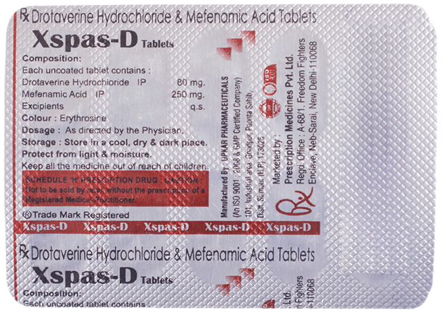 Xspas D 80/250mg Tablet 10s