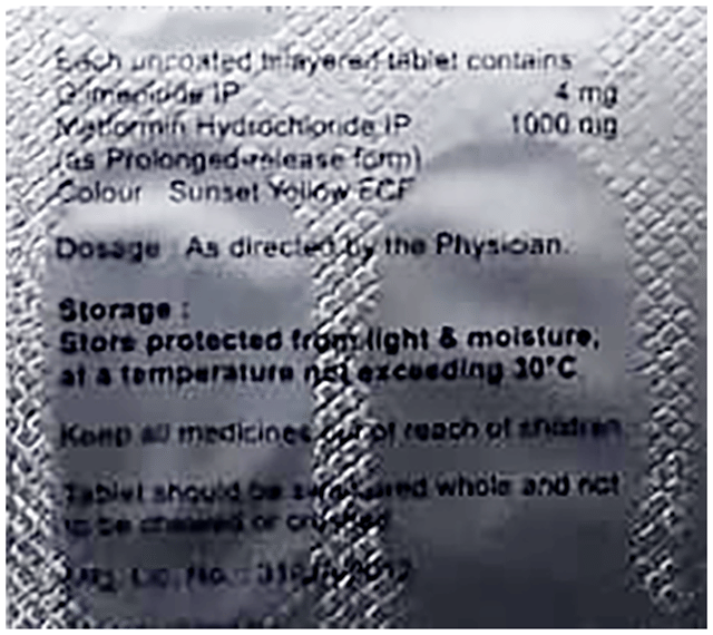 Switglim M 4/1000mg Tablet PR 15s