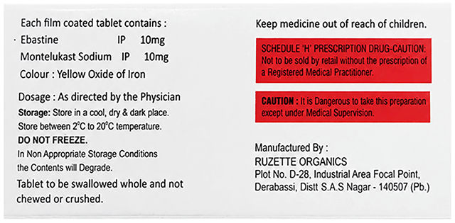 Ebavox M 10/10mg Tablet 10s