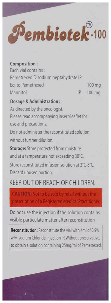 Pembiotek 100mg Injection 1s