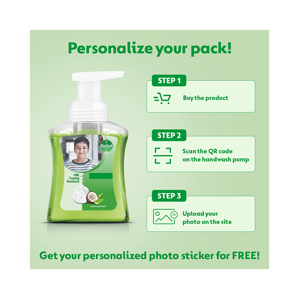 Dettol Combo Pack of Foaming Handwash (250ml) & Refill Pack (200ml) Aloe Coconut