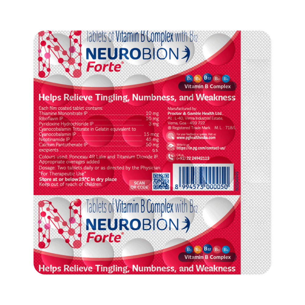 Neurobion Forte Tablet with Vitamin B12 | Helps Manage Numbness and Tingling Sensation Tablet