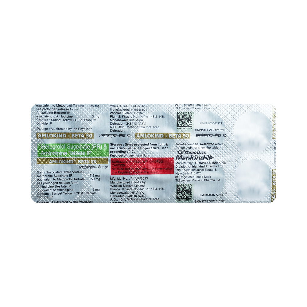 Amlokind-Beta 50 Tablet PR