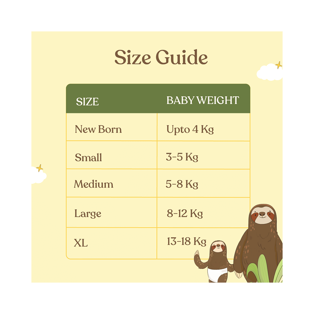 .allter Organic Natural Bamboo Ultra Soft Chemical Free Taped Diaper Medium