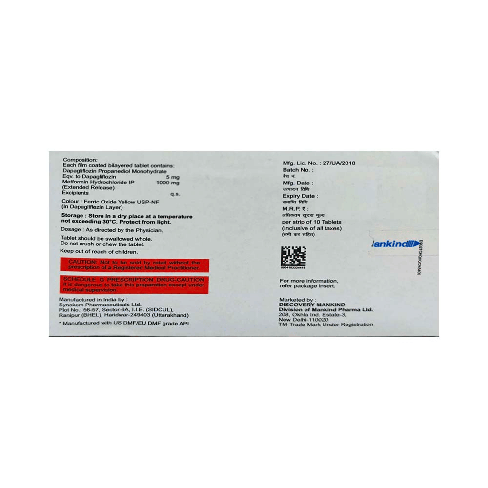 Sgltd M 5mg/1000mg Tablet