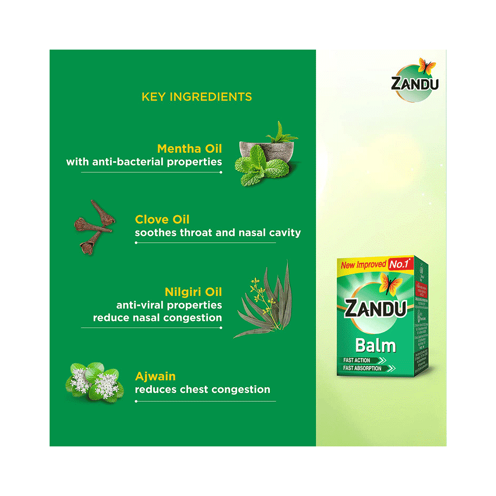 Zandu Balm | Effective Relief from Cold, Headache & Body Ache