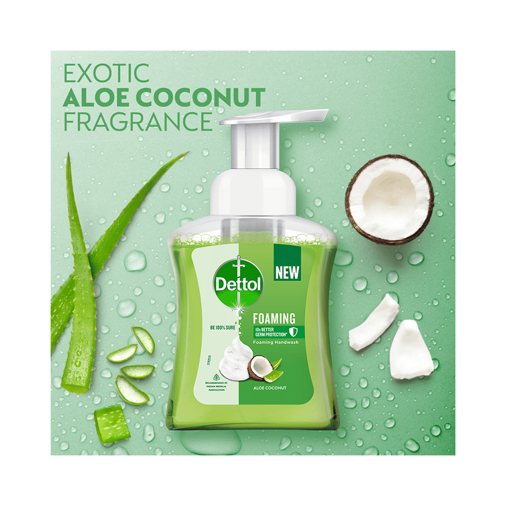 Dettol Combo Pack of Foaming Handwash (250ml) & Refill Pack (200ml) Aloe Coconut