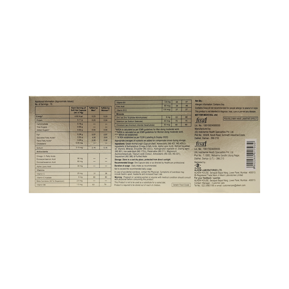 New A to Z Gold Soft Gelatin Capsule with Antioxidants, Multivitamins & Multiminerals