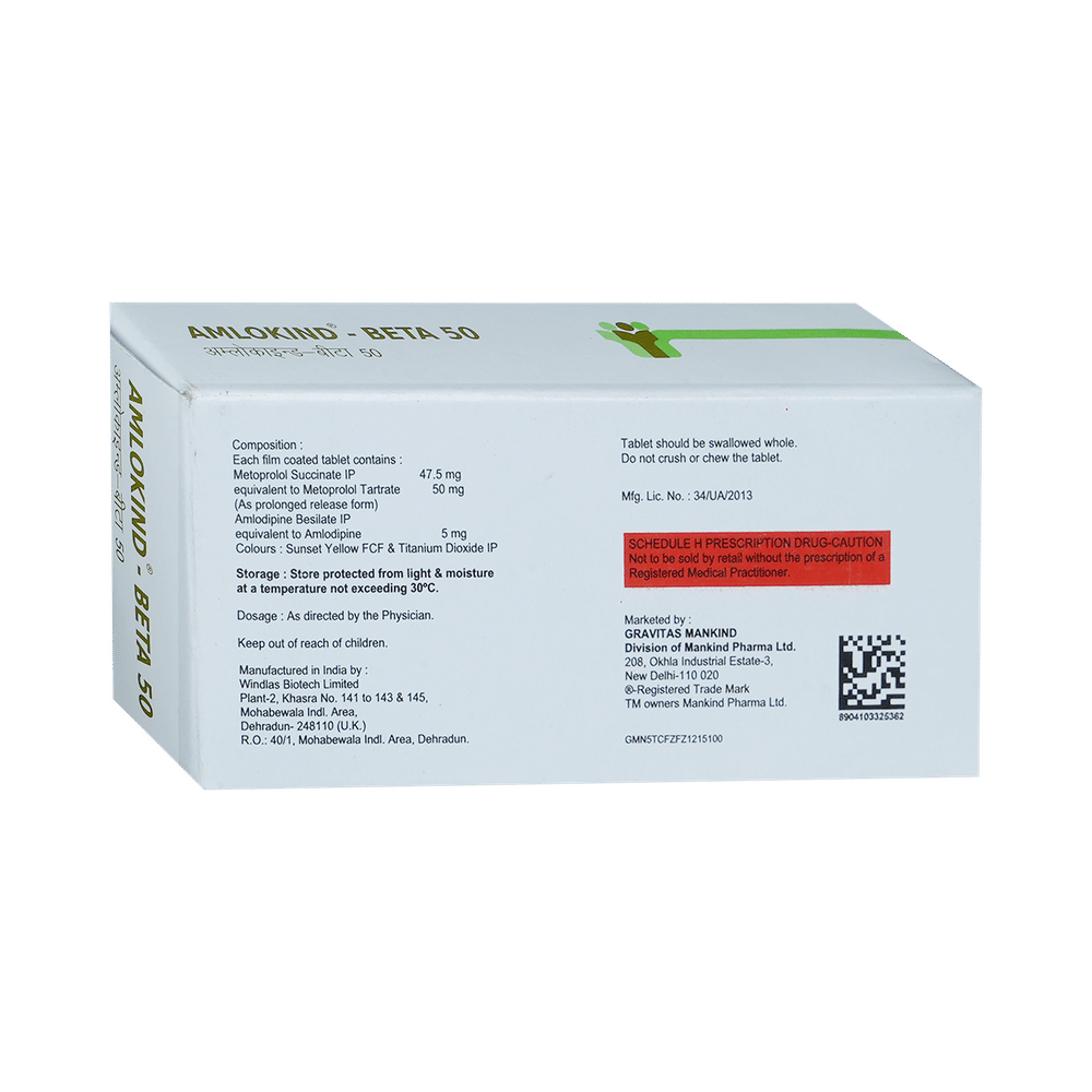 Amlokind-Beta 50 Tablet PR