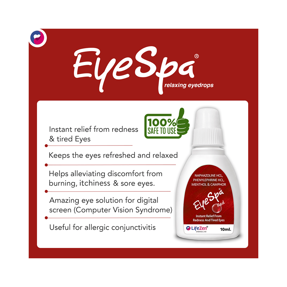 Eye Spa Red Redness Reliever Eye Drops| Help in Discomfort from Burning, Itchiness