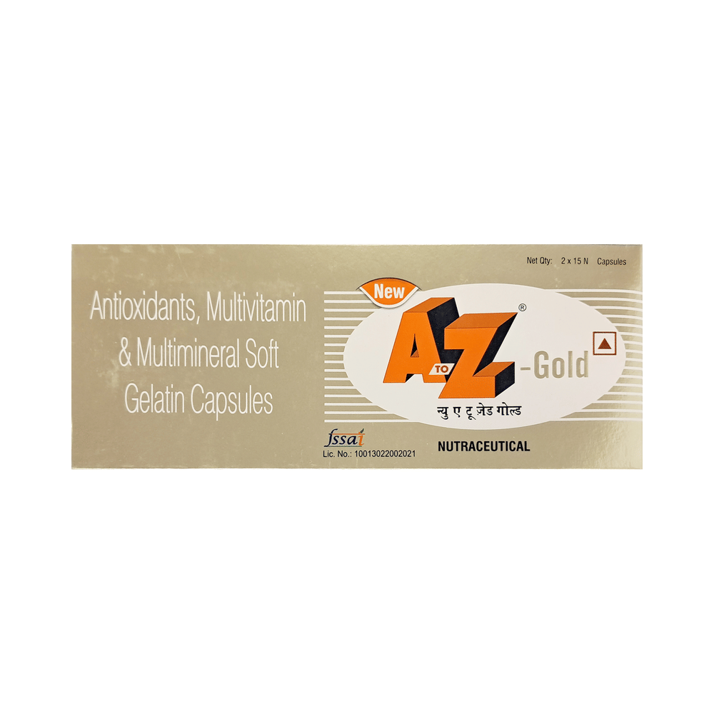 New A to Z Gold Soft Gelatin Capsule with Antioxidants, Multivitamins & Multiminerals