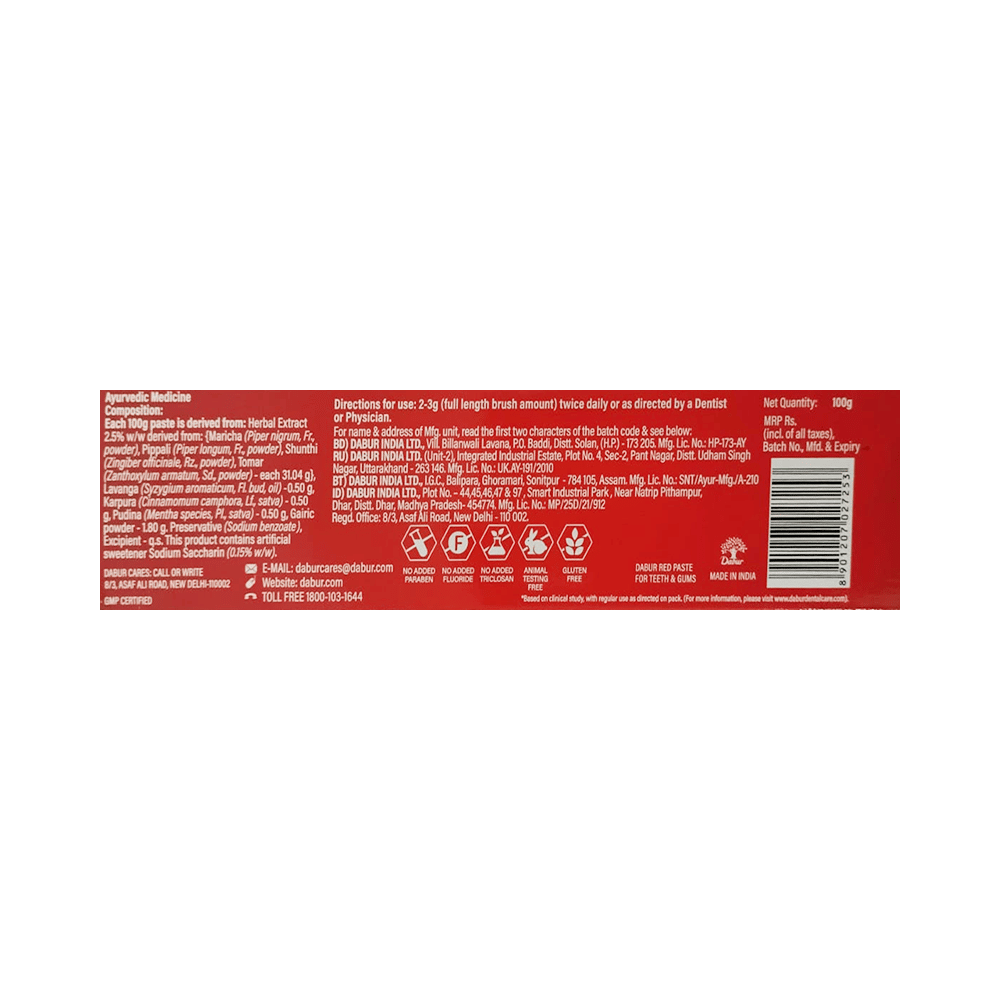 Dabur Red Toothpaste for Healthy Teeth & Gums | Fights Dental Problems