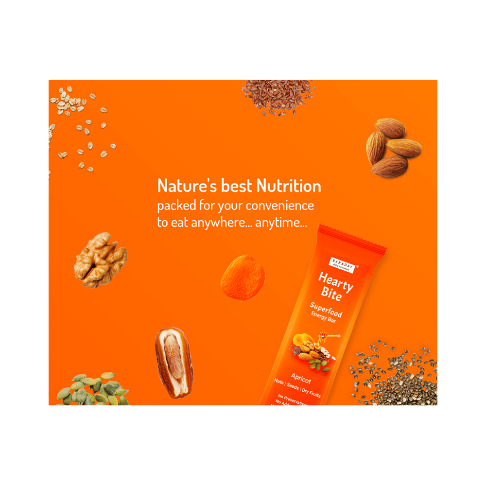 Hearty Bite Superfood Bar | No Added Sugar | Flavour Apricot