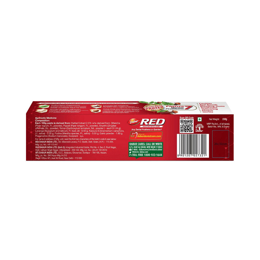 Dabur Red Toothpaste for Healthy Teeth & Gums | Fights Dental Problems
