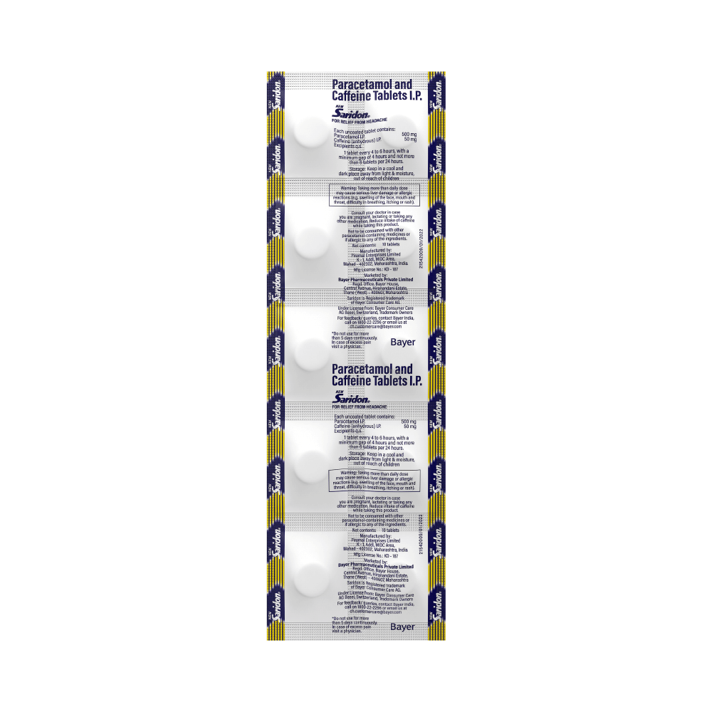 Bayer Combo Pack of New Saridon Tablet & Saridon Woman for Abdominal Pain