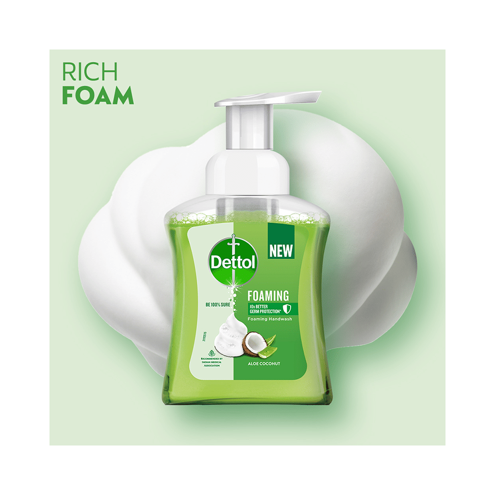 Dettol Combo Pack of Foaming Handwash (250ml) & Refill Pack (200ml) Aloe Coconut