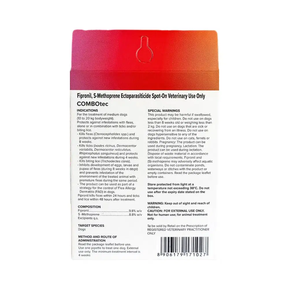 Beaphar Flea & Tick Spot On COMBOtec For Dogs 10-20kg Pet
